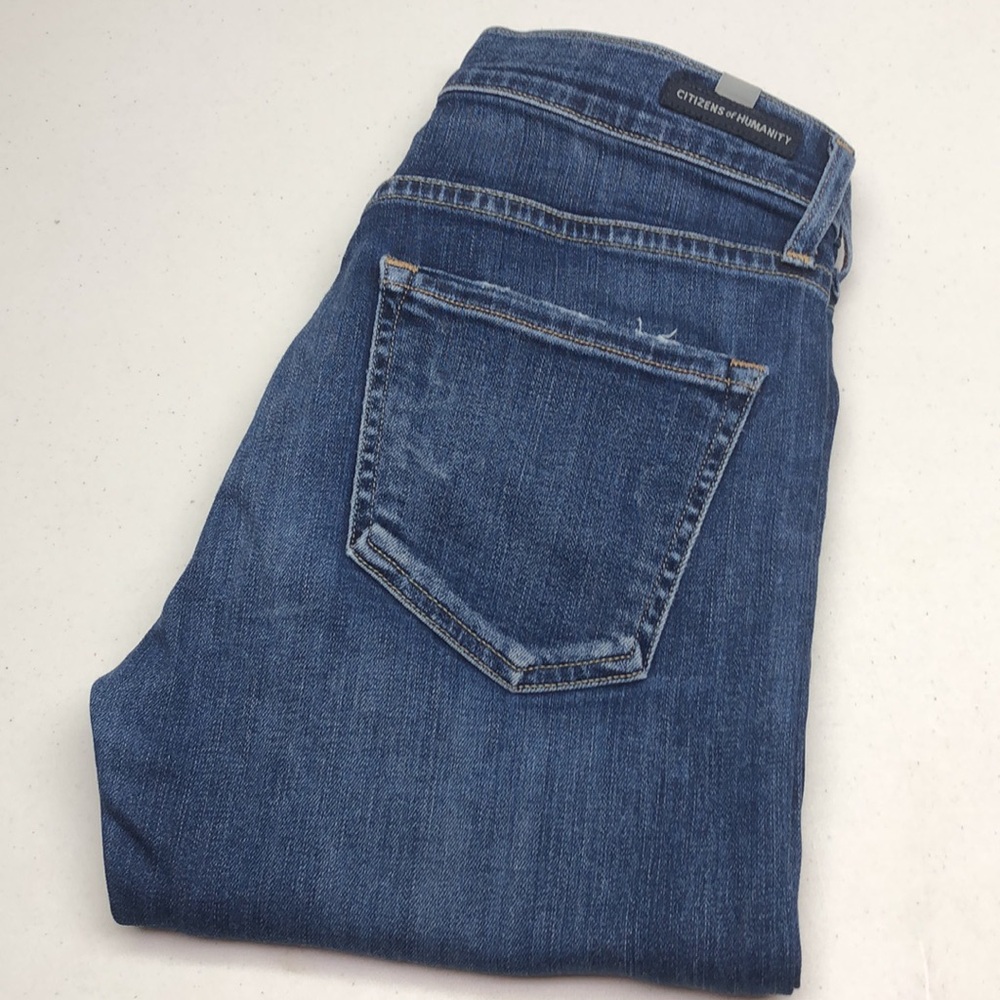 CITIZENS OF HUMANITY AGNES MID-RISE SLIM STRAIGHT JEANS 24x26 MADE IN USA 🇺🇸